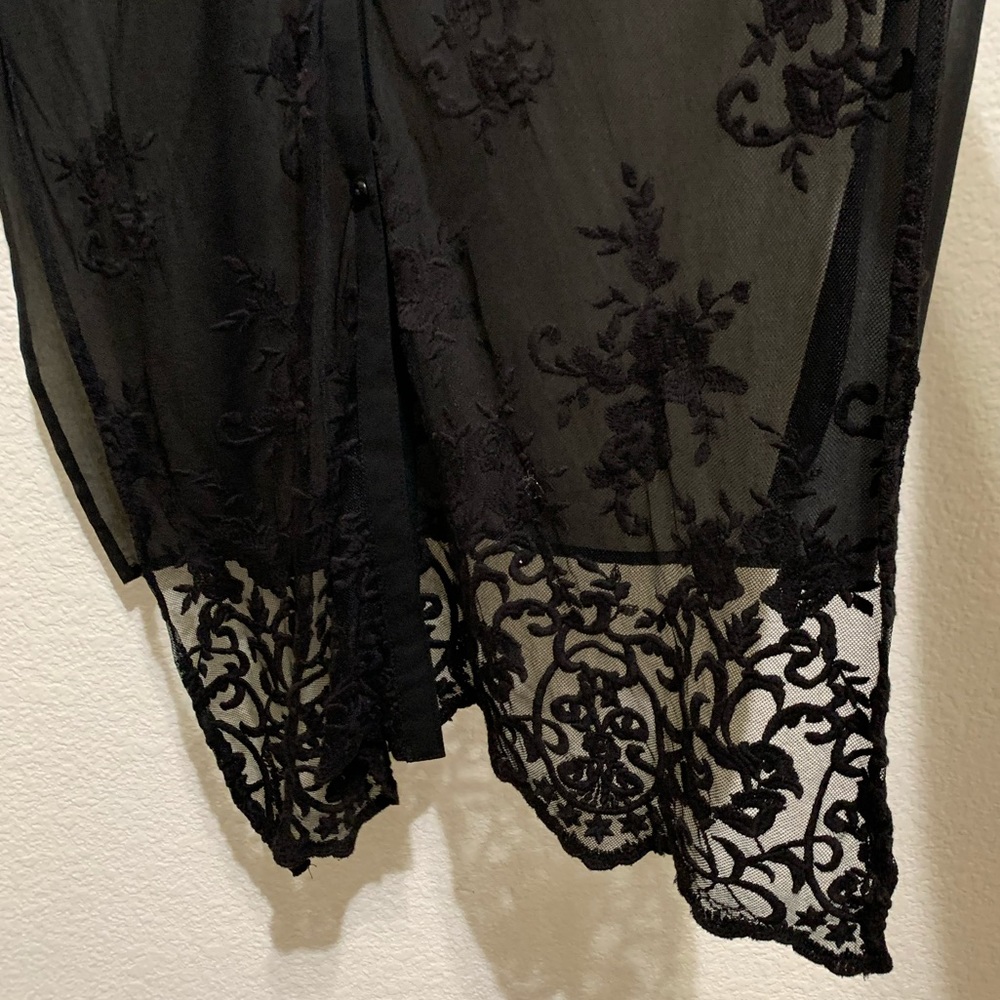 i Jeans by Buffalo Button  Long Lace Tunic Vest - Picture 5 of 8